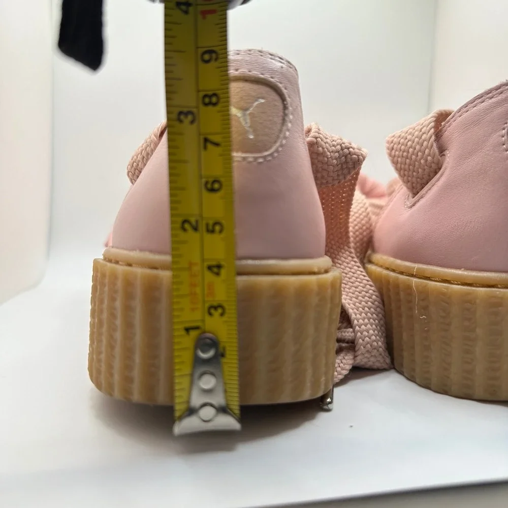 Puma Fenty Rihanna Bow Creeper Sandal Pink Leather Platform Lace Up Size 7